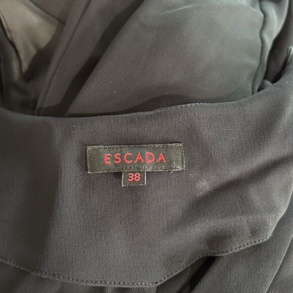 Escada Draped Cowlneck Dress Size 38 US 6 Women's Black Formal‎ Holiday (8) - Picture 9 of 10